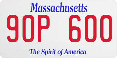 MA license plate 9OP600