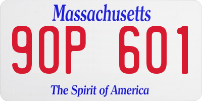 MA license plate 9OP601