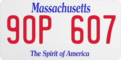 MA license plate 9OP607