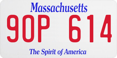 MA license plate 9OP614