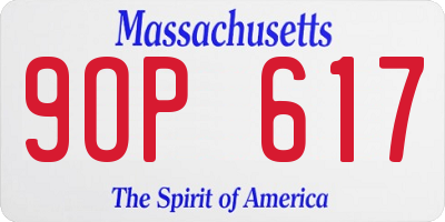 MA license plate 9OP617