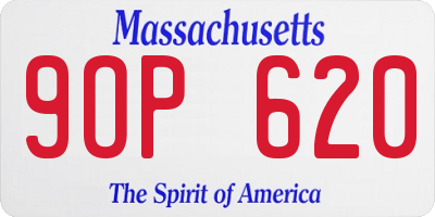 MA license plate 9OP620