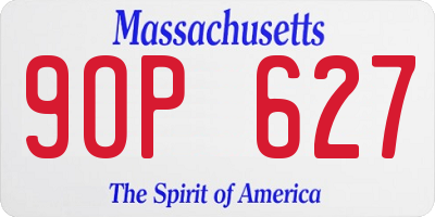 MA license plate 9OP627