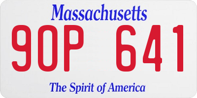 MA license plate 9OP641