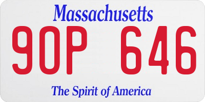MA license plate 9OP646