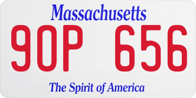 MA license plate 9OP656