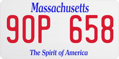 MA license plate 9OP658