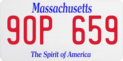 MA license plate 9OP659