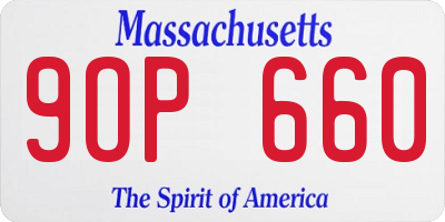 MA license plate 9OP660