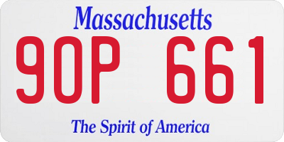 MA license plate 9OP661