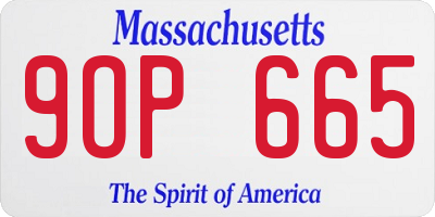 MA license plate 9OP665