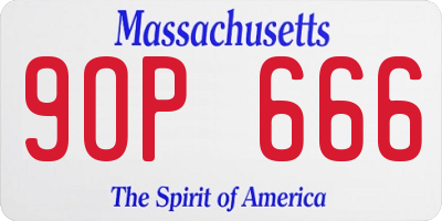 MA license plate 9OP666
