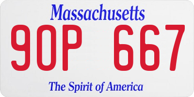 MA license plate 9OP667