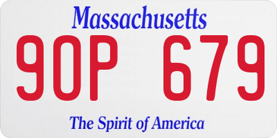MA license plate 9OP679