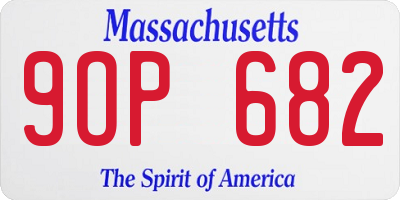 MA license plate 9OP682