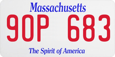 MA license plate 9OP683