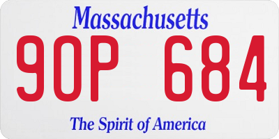 MA license plate 9OP684