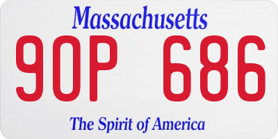 MA license plate 9OP686