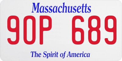 MA license plate 9OP689