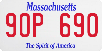 MA license plate 9OP690
