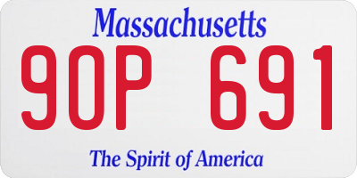MA license plate 9OP691
