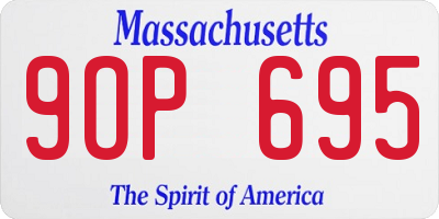 MA license plate 9OP695