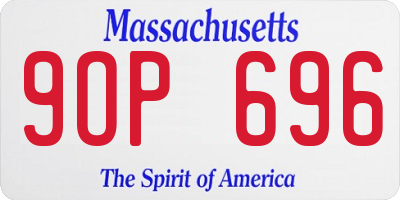 MA license plate 9OP696