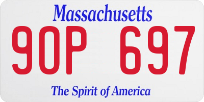 MA license plate 9OP697