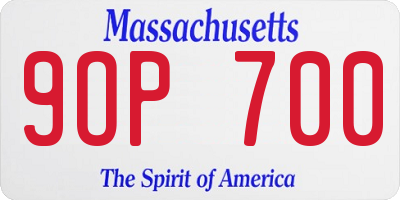 MA license plate 9OP700