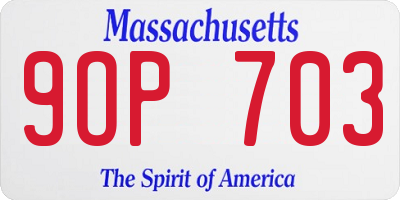 MA license plate 9OP703