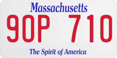 MA license plate 9OP710