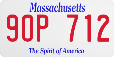 MA license plate 9OP712