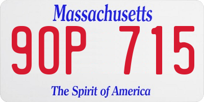 MA license plate 9OP715