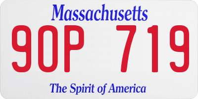 MA license plate 9OP719