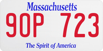 MA license plate 9OP723
