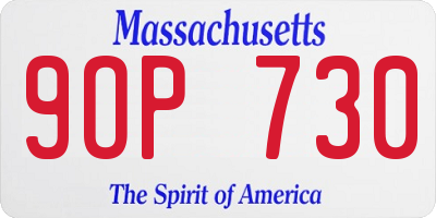 MA license plate 9OP730