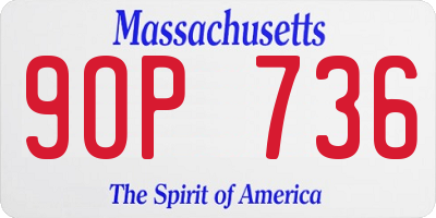 MA license plate 9OP736