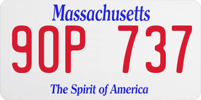 MA license plate 9OP737