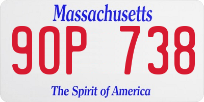 MA license plate 9OP738