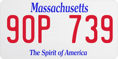 MA license plate 9OP739