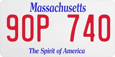 MA license plate 9OP740