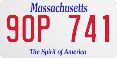 MA license plate 9OP741