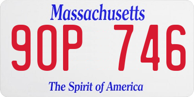 MA license plate 9OP746