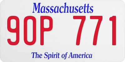 MA license plate 9OP771