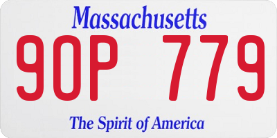 MA license plate 9OP779