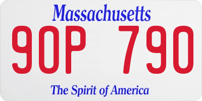 MA license plate 9OP790
