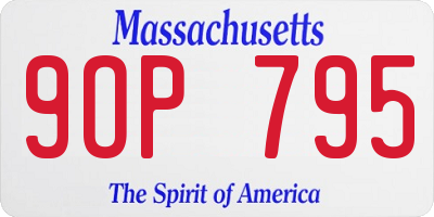 MA license plate 9OP795