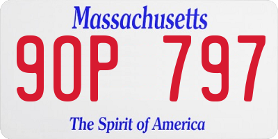 MA license plate 9OP797