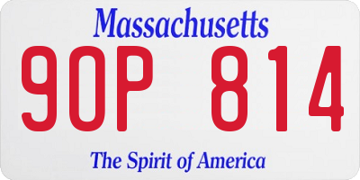 MA license plate 9OP814