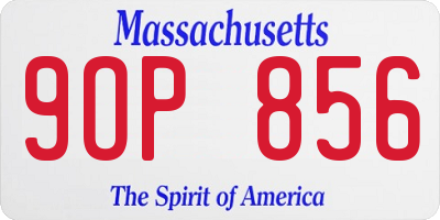 MA license plate 9OP856